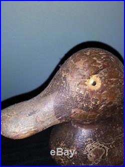 Antique Mason Duck Decoy Original Paint Blue Bill Hen 1920s