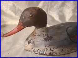 Antique Mergansor Folky Hen Duck Decoy Some original working paint