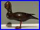 Antique Miniature Carved Wood Standing Breast Preening Black Duck Decoy