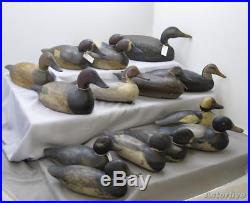 Antique Old Duck Hunting Decoy Collection Wooden Carved Decoys 15 Pc Lot #L1