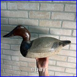 Antique Original Paint Evans Wooden Duck Decoy Mammoth Canvasback Drake