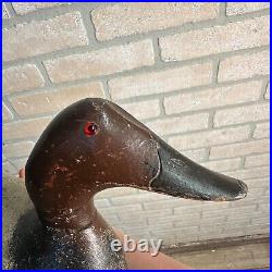 Antique Original Paint Evans Wooden Duck Decoy Mammoth Canvasback Drake