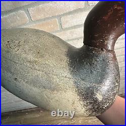 Antique Original Paint Evans Wooden Duck Decoy Mammoth Canvasback Drake