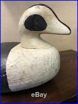 Antique Signed Lindsey Levy 1930 Carved Duck Decoy Nova Scotia Oldsquaw Canada