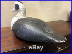 Antique Signed Lindsey Levy 1930 Carved Duck Decoy Nova Scotia Oldsquaw Canada