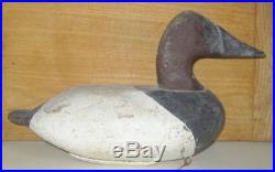 Antique Susquehanna Flats Canvasback Drake Duck Decoy-original Paint & Weight