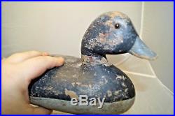 Antique Vintage Delaware River Bluebill Drake Wood Carved Hunting Duck Decoy