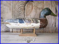 Antique-Vintage-Factory-Elliston-Mallard-Illinois River-Wooden Duck Decoy