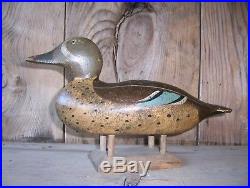 Antique-Vintage-Factory-Mason-Blue- winged teal-Wooden Duck Decoy