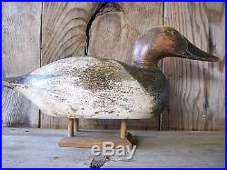 Antique-Vintage-Factory-Mason-Canvasback-Wooden Duck Decoy-Folk Art