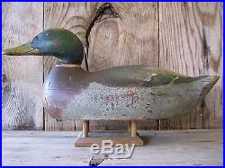 Antique-Vintage-Factory-Mason-Mallard-Wooden Duck Decoy-Folk Art