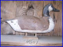 Antique-Vintage-Factory-Mason-Old Brant or Canada goose-Wooden Duck Decoy