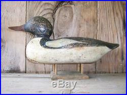 Antique-Vintage-Factory-Mason-Rare-Merganzer-Wooden duck decoy