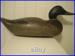 Antique-Vintage-Factory-Mason-Snakey Head Mallard-Wood Duck Decoy Original Paint