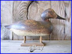 Antique-Vintage-Factory-Old-Folk Art-Canvasback-Mason-Wooden Duck Decoy