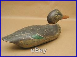 Antique Vintage Mason Mallard Hen Duck Decoy Tack Eye Wood Folk Art