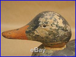 Antique Vintage Mason Mallard Hen Duck Decoy Tack Eye Wood Folk Art