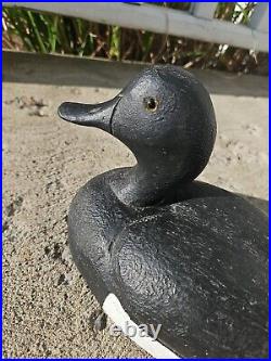 Antique Vintage Painted Solid Wooden Duck Hunting Decoy Weighted