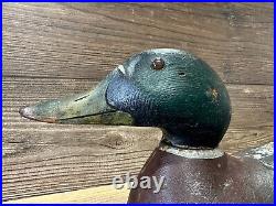 Antique Vintage Wood Duck Decoy MASON Mallard Drake - Premier with Stamp