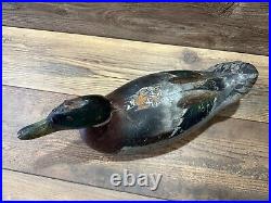 Antique Vintage Wood Duck Decoy MASON Mallard Drake - Premier with Stamp