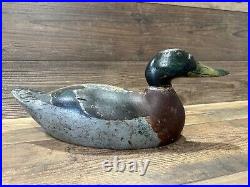 Antique Vintage Wood Duck Decoy MASON Mallard Drake - Premier with Stamp