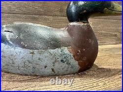 Antique Vintage Wood Duck Decoy MASON Mallard Drake - Premier with Stamp