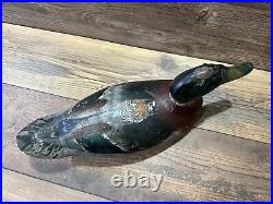 Antique Vintage Wood Duck Decoy MASON Mallard Drake - Premier with Stamp