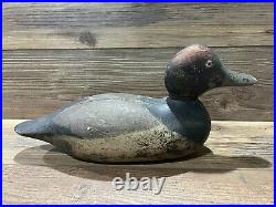 Antique Vintage Wood Duck Decoy MASON Redhead Blue Bill