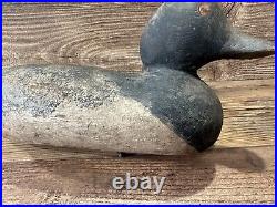 Antique Vintage Wood Duck Decoy MASON Scaup Blue Bill Drake - Painted Eye