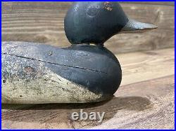 Antique Vintage Wood Duck Decoy MASON Scaup Blue Bill Drake Painted Eye