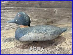 Antique Vintage Wood Duck Decoy MASON Scaup Blue Bill Drake - Painted Eye