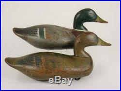 Antique Wood Duck Decoy Bob Mcgaw Mallard Pair Maryland Goose Shorebird