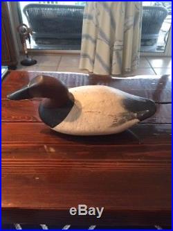 Antique Wood Duck Decoy Canvasback signed and dated by R. Madison Mitchell