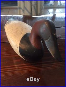 Antique Wood Duck Decoy Canvasback signed and dated by R. Madison Mitchell