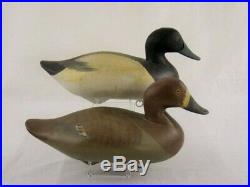 Antique Wood Duck Decoy Madision Mitchell Bluebill Pair Maryland Estate Goose