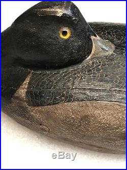 Antique Wood Duck Decoy Ring Bill Drake Exceptional Folk art Unique WOW