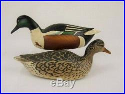Antique Wood Duck Decoys Grayson Chesser Shoveler Pair Virginia Goose Shorebird