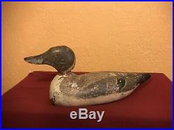 Antique Wooden Decoy Duck Hand Carved Made by Tould Lake 1920-1922 #1