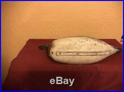Antique Wooden Decoy Duck Hand Carved Red Wood Made by Toule Lake 1920-1922 #2