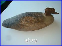 Antique Wooden Hand-carved Duck Decoy-american Merganser Hen