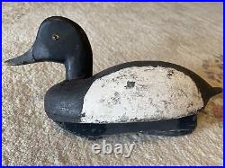 Antique st clair flats Duck Decoy hollow body plank bottom Drake Bluebill 1930s