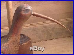 Antique vintage old wooden working Curlew decoy