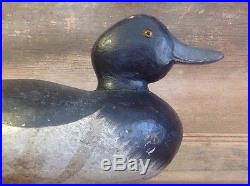 Antique vintage old wooden working Indiana Bluebill Drake Duck Decoy