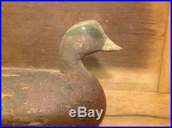 Antique vintage old wooden working Ned Burgess NC Widgeon duck decoy
