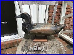 Antique vintage old wooden working Sam Barnes Md. Bluebill duck decoy