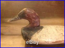 Antique vintage old working wooden Eastern shore canvasback duck decoy