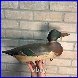 BEAUTIFUL Early Mason Mallard Drake All Original Paint Duck Decoy Wooden