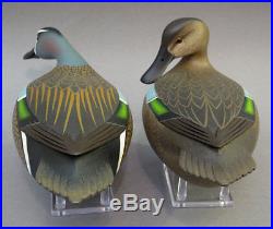 BW TEAL DUCK DECOY MATCHED PAIR DELAWARE RIVER RICK BROWN BRICK TOWNSHIP NJ