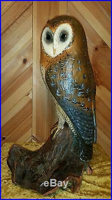 Barn owl, duck decoy, owl decoy, hunting collectible by Casey Edwards