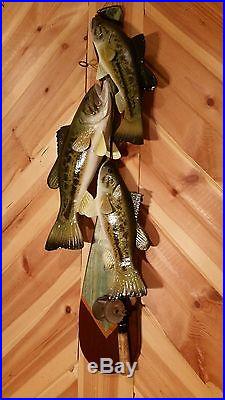 Bass stringer, duck decoy, trophy bass carving by Casey Edwards